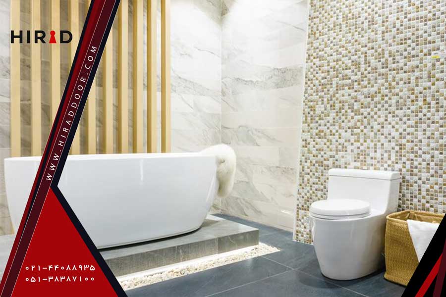 سرویس بهداشتی با توالت فرنگی و وان سفید لوکس